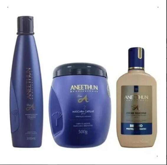 Imagem de Kit Linha A - Silicone E Tutano - Shampoo + Mascara + Creme