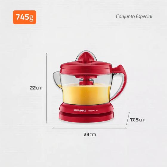 Kit Liquidificador Espremedor e Batedeira Mondial KT-202-R 220V Vermelho