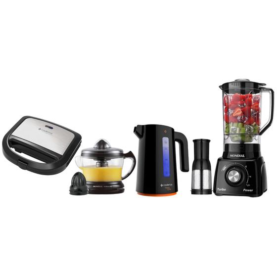 Kit Liquidificador Turbo Power Filtro 3 Velocidades Sanduicheira