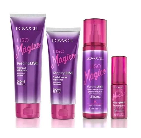 Imagem de Kit Liso Mágico SH 240ml + CD 200ml + Fluido 200ml + Óleo 30ml - Lowell