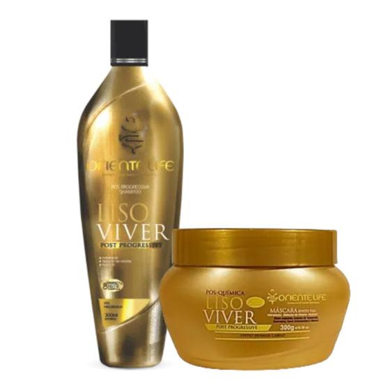 Imagem de Kit Liso Viver 1 Shampoo 1 Máscara 300ml Oriente Life