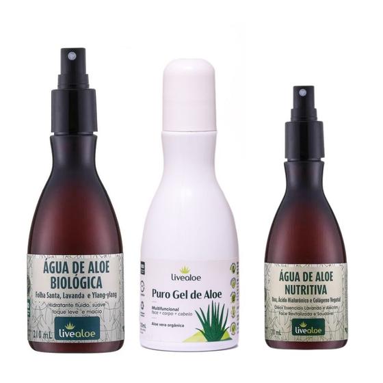 Imagem de Kit Livealoe Gel de Aloe Vera, Água Biológica e Aloe Nutritiva