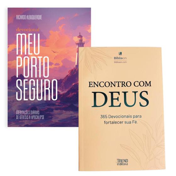 Imagem de KIT Livro Devocional Encontro com Deus 365 devocionais e Livro Devocional Meu Porto Seguro