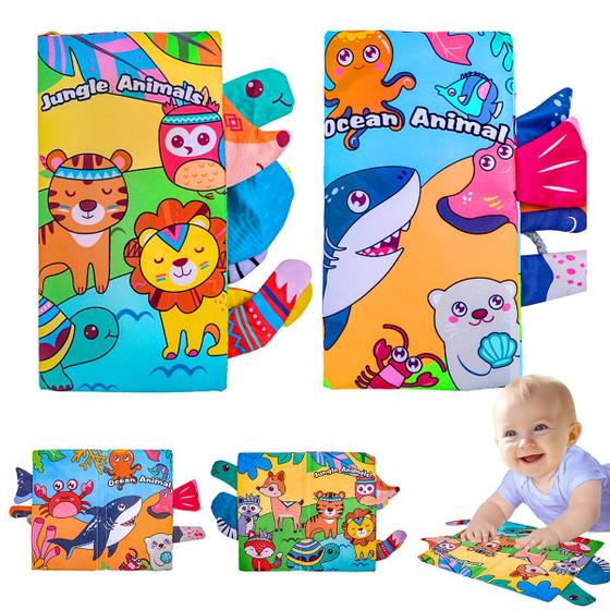 Imagem de Kit Livro Infantil Educativo para Bebês Atividades Montessori Coordenação Sensorial Brinquedo Educativo