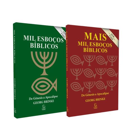 Imagem de KIT Livro Mil Esboços Bíblicos De Gênesis a Apocalipse E Mais de Mil Esboços Bíblicos - Georg Brinke - Editora Esperança