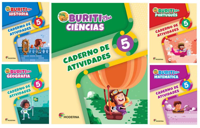 Imagem de Kit Livros Escolares: Buriti Plus - 5º Ano-Serie (Somente Caderno) - MODERNA