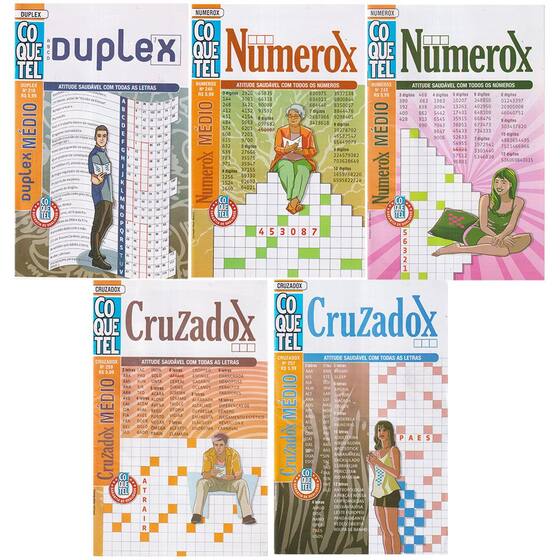 Kit Livros Passatempos Coquetel Duplex Cruzadox Numerox 50Pg - Livros ...