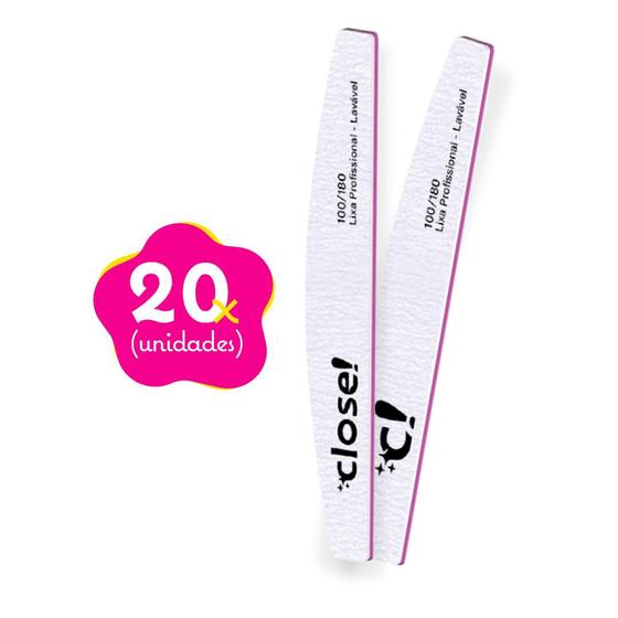 Imagem de Kit Lixa Lavável Meia Lua Zebra 100/180 Close! Nails
