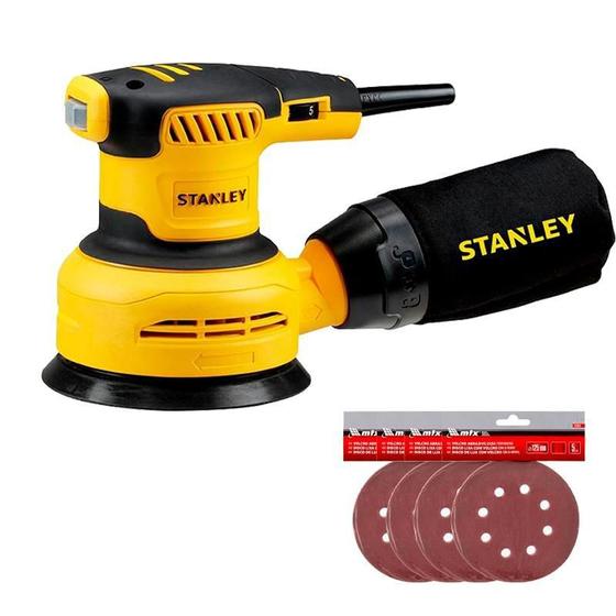 Kit Lixadeira Roto Orbital 5 300W Stanley Ss30-B2 220V + Kit Menor preço em Kit Lixadeira Roto Orbital 5 300W Stanley Ss30-B2 220V + Kit