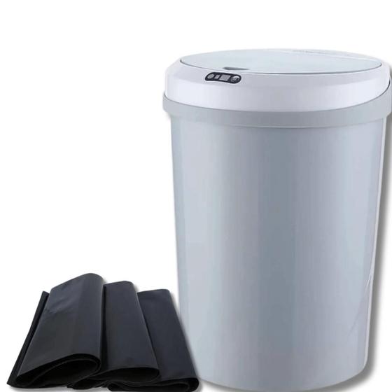 Imagem de Kit Lixeira automática inteligente Cozinha Banheiro 12L Com SACOS de Lixo