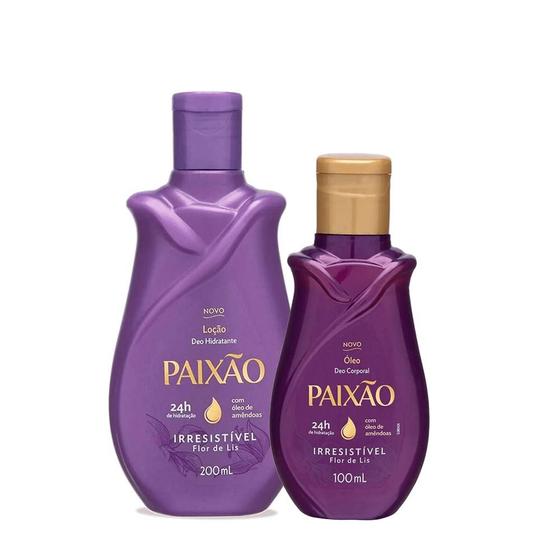 Kit Loção Hidratante Paixão Irresistível 200ml + Óleo Corporal Paixão ...