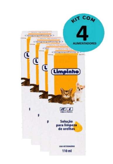 Imagem de Kit Loção Limpadora De Orelhas Limpinho 110Ml Com 4 Unidades