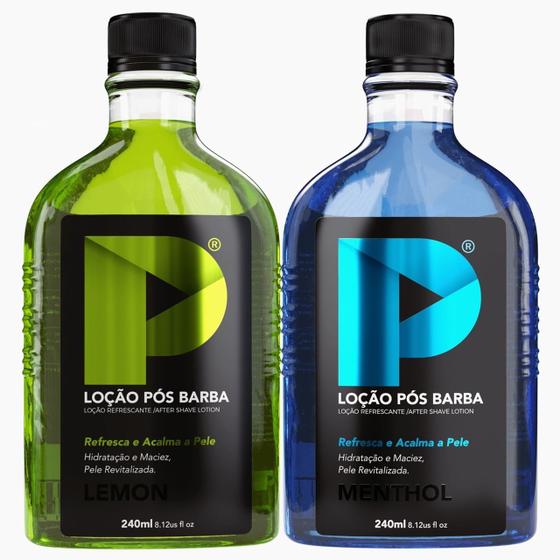 Imagem de Kit Loção Pós Barba Play Barber 240ml Lemon e Menthol Caixa Com 2 Unidades