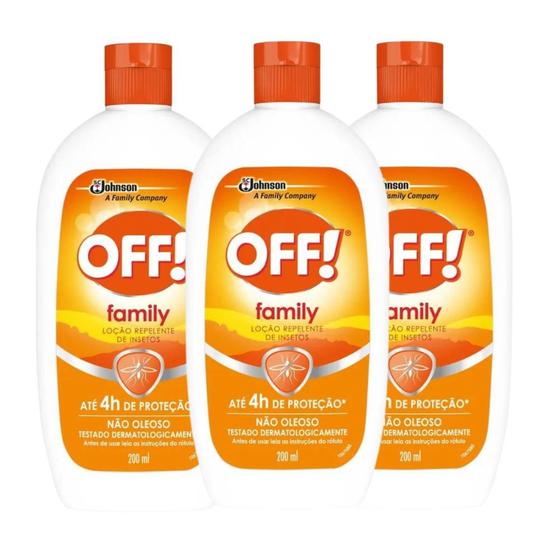 Imagem de Kit Loção Repelente de Insetos Johnson Off! Family Com 3 200ml