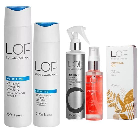 Imagem de Kit Lof Shampoo + Cond. Nutritive+ Oil Crystal + Hit 10x1