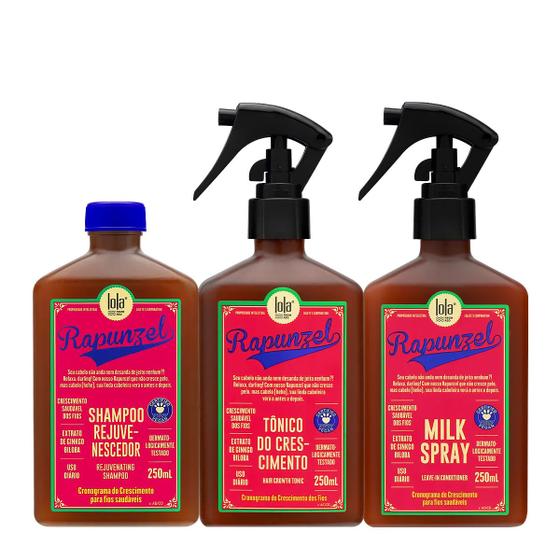 Imagem de Kit Lola From Rio Rapunzel Milk Shampoo Tônico Leave-in (3 produtos)