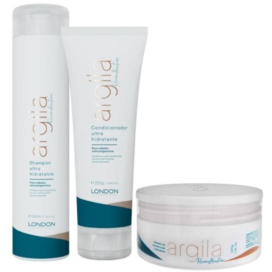 Imagem de Kit London Argila Reconst. Sh 300ml + Condi250ml + Masc200ml