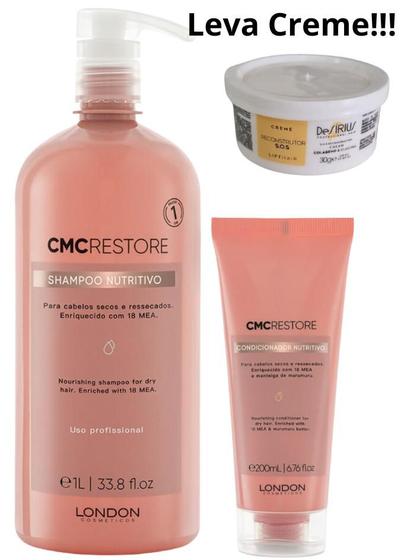 Imagem de Kit London CMC Nutrition Shampoo 1l e Condicionador 200ml