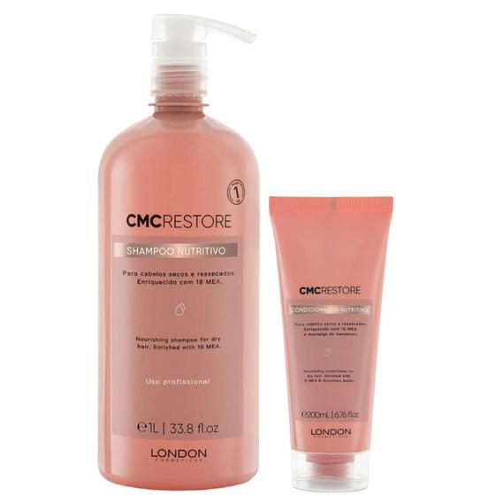 Imagem de Kit London CMC Nutrition Shampoo 1l e Condicionador 200ml