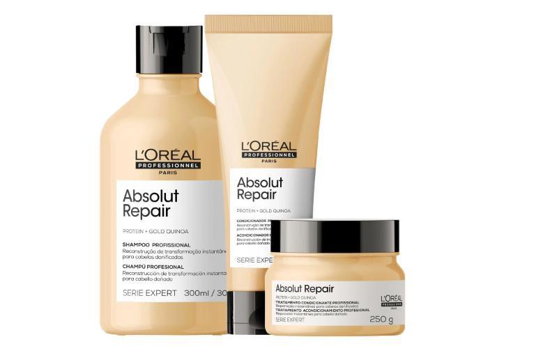 Imagem de Kit LOréal Absolut Repair Shampoo 300ml + Condicionador 200ml + Máscara 250g