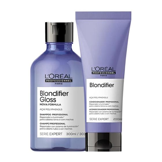 Imagem de Kit loreal blondifier gloss shampoo300ml+condicionador200ml