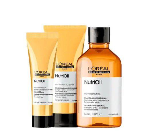 Imagem de Kit LOréal NutriOil Shampoo 300ml + Cond 200ml + CPP 150ml