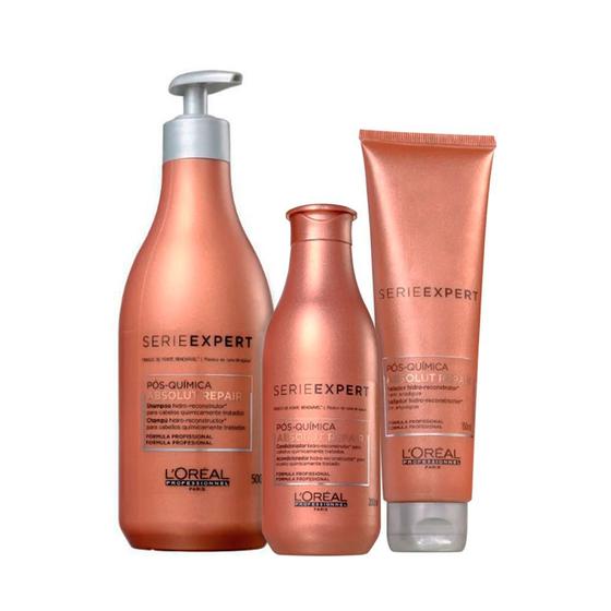 Kit Loreal Pós Química Shampoo 500ml + Condicionador 200ml + Leavein