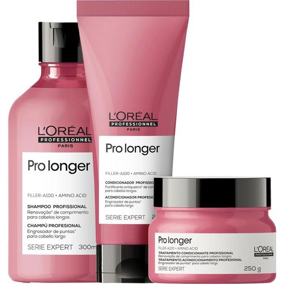 Imagem de Kit LOréal Pro Longer Shampoo 300ml+ Cond 200ml+ Máscara 250g