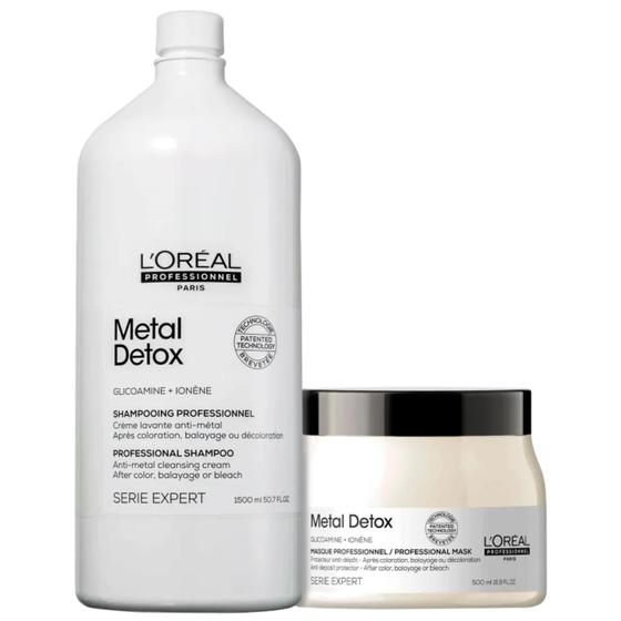 Imagem de Kit Loréal Professionnel Metal Detox Shampoo 1,5l+másc 500g