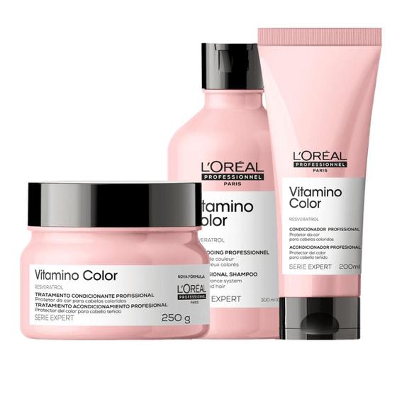 Imagem de Kit Loréal Vitamino Color - Shampoo, Condicionador Máscara