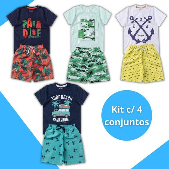 Imagem de Kit Lote 4 Conjunto Roupa Infantil Menino Masculino Atacado.