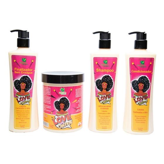 Imagem de Kit love My Cachos para cabelos Cacheados e Afros Hábito Cosméticos