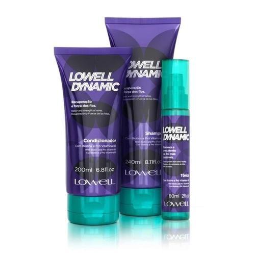 Imagem de Kit Lowell Dynamic  Shampoo 240ml + Cond 200ml + Tônico Antiqueda 60ml