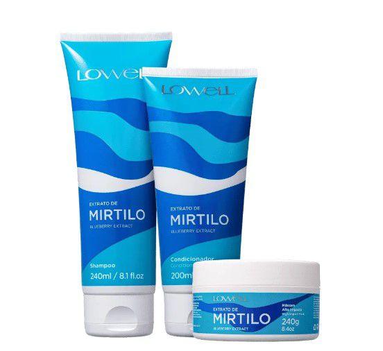 Imagem de Kit Lowell Mirtilo Shampoo 240ml + Cond 200ml + Másc 240g