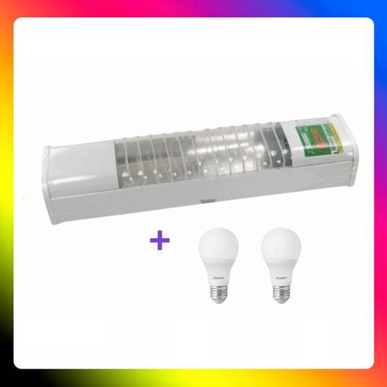 Imagem de Kit Luminária Compacta Com 2 Lâmpadas Led 9W 110v/220c