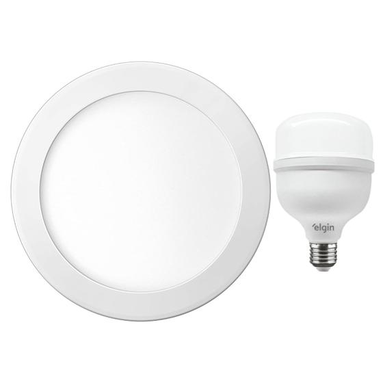Kit Luminária Led De Teto 24W Embutir Redonda 6500K Bivolt Com Lâmpada