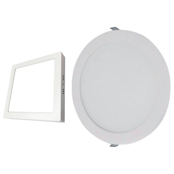 Kit Luminária Led De Teto 24W Embutir Redonda 6500K Bivolt Com Painel