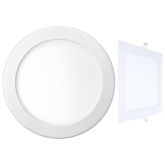 Kit Luminária Led De Teto 24W Embutir Redonda 6500K Bivolt Com Painel