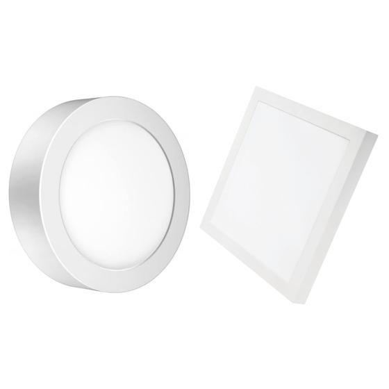 Kit Luminária Led De Teto 24W Sobrepor Redonda 6500K Bivolt Com Painel