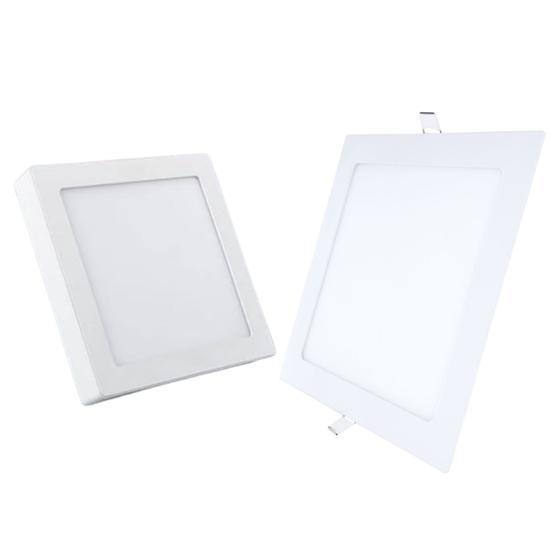 Kit Luminária Led De Teto Embutir 18W Quadrada 6500K Bivolt C/ Painel