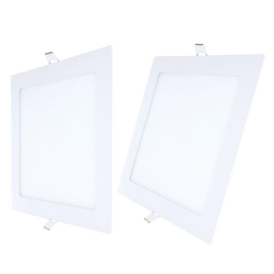 Kit Luminária Led De Teto Embutir 18W Quadrada 6500K Bivolt Com Painel Plafon 18W Embutir
