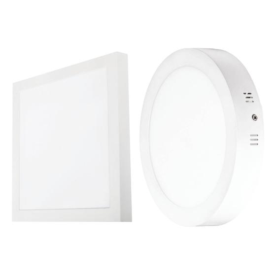 Kit Luminária Led De Teto Sobrepor 24W Redonda 6500K Bivolt C/ Painel