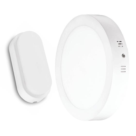 Kit Luminária Led De Teto Sobrepor 24W Redonda 6500K Bivolt Com