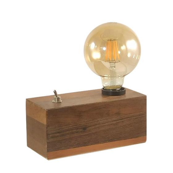 Kit Luminária retangular retrô clássica de madeira Brick Wood Linha