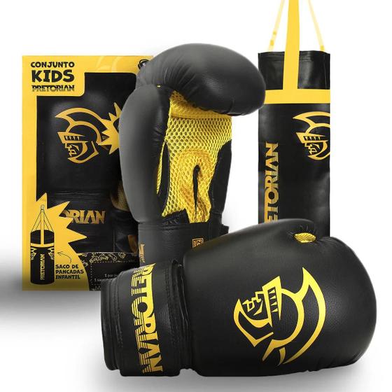 Imagem de Kit Luva Boxe e Muay Thai + Saco Pancadas Pretorian Infantil