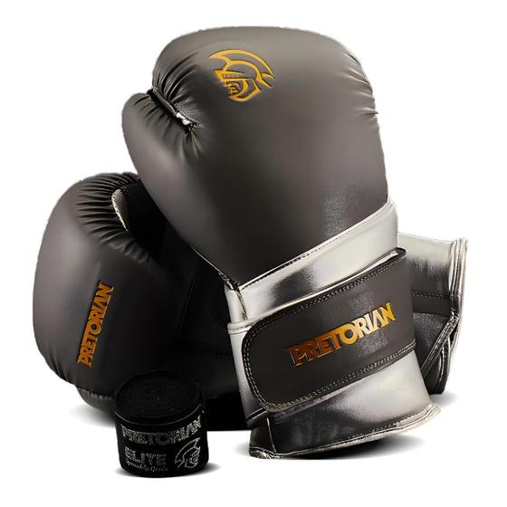 Imagem de Kit Luva De Boxe E Muay Thai + Bandagem Pretorian Elite