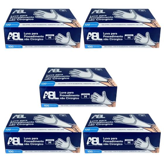 Imagem de Kit luva para procedimento não cirúrgico látex com pó abl 500un tam: m