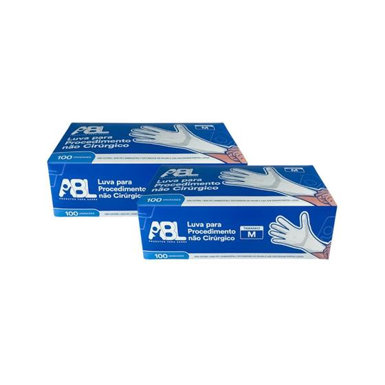Imagem de Kit luva para procedimento não cirúrgico látex sem pó abl 200un tam: pp
