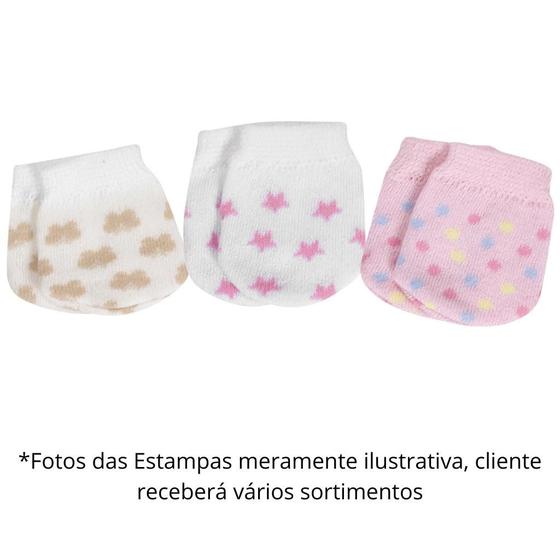 Imagem de Kit Luva Recém Nascido 3 Pares Enxoval Maternidade