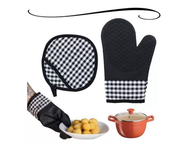 Imagem de Kit Luva Térmica E Descanso De Panelas Dupla Face Multiuso